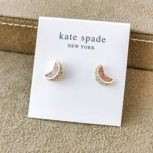 Kate Spade fruit salad pavé grapefruit gold pink stud earrings | NEW